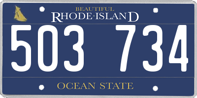 RI license plate 503734
