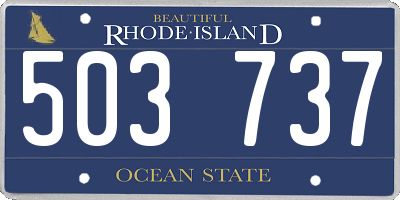 RI license plate 503737