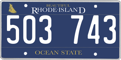 RI license plate 503743