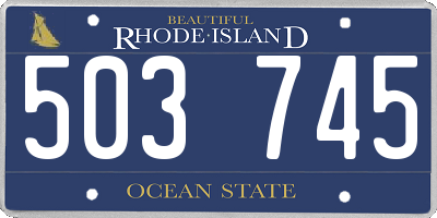 RI license plate 503745