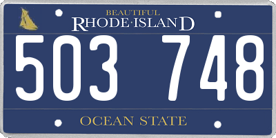 RI license plate 503748