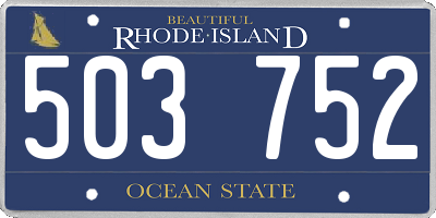 RI license plate 503752