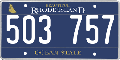 RI license plate 503757