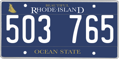 RI license plate 503765