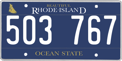RI license plate 503767