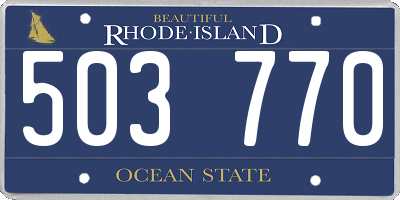 RI license plate 503770