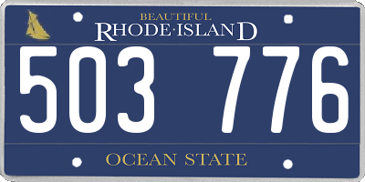 RI license plate 503776