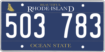 RI license plate 503783