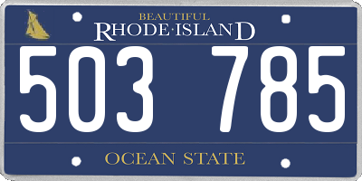 RI license plate 503785