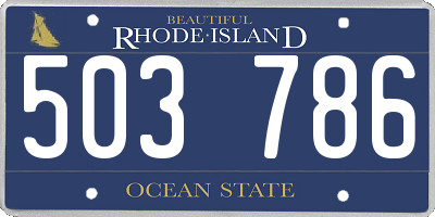 RI license plate 503786