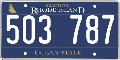 RI license plate 503787