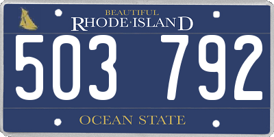 RI license plate 503792
