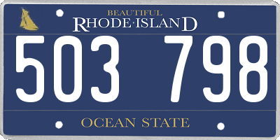 RI license plate 503798