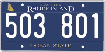 RI license plate 503801