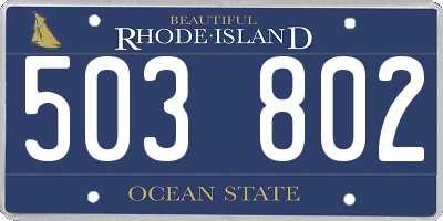 RI license plate 503802