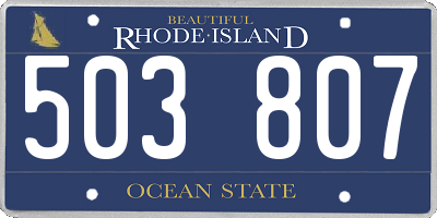 RI license plate 503807