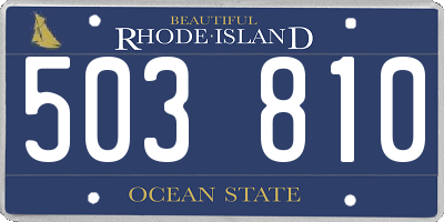 RI license plate 503810