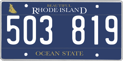 RI license plate 503819
