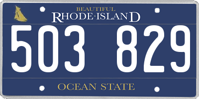 RI license plate 503829