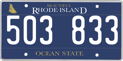 RI license plate 503833