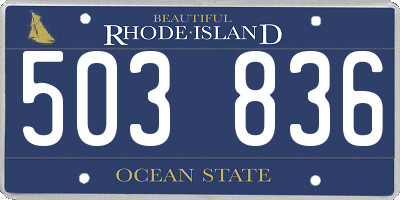 RI license plate 503836