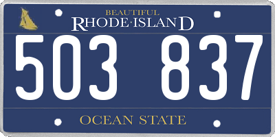 RI license plate 503837