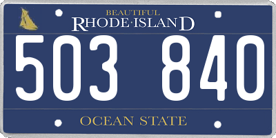 RI license plate 503840
