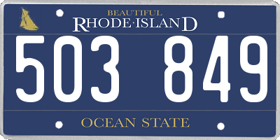 RI license plate 503849
