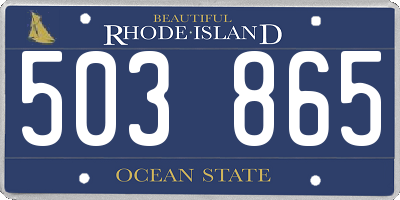 RI license plate 503865