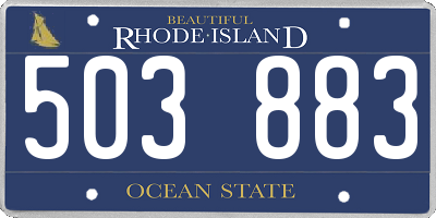 RI license plate 503883