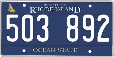 RI license plate 503892