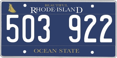 RI license plate 503922