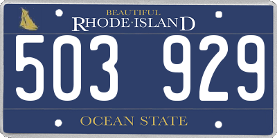 RI license plate 503929