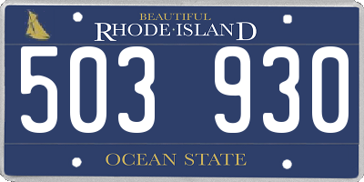 RI license plate 503930