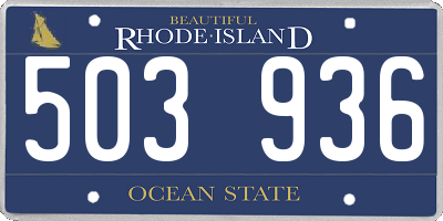 RI license plate 503936