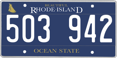 RI license plate 503942