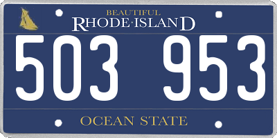 RI license plate 503953