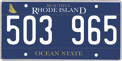 RI license plate 503965