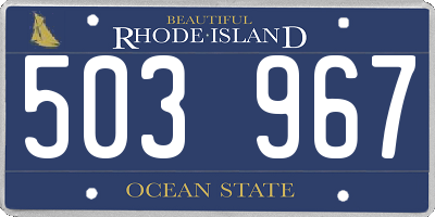 RI license plate 503967