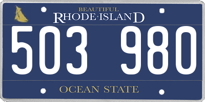 RI license plate 503980