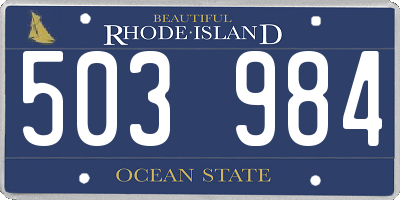 RI license plate 503984