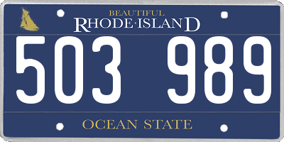 RI license plate 503989