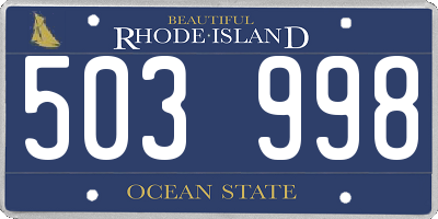 RI license plate 503998