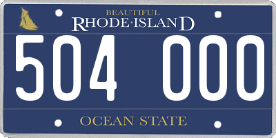 RI license plate 504000