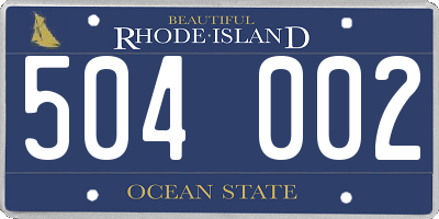 RI license plate 504002