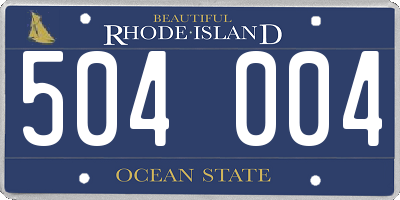 RI license plate 504004