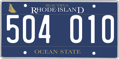 RI license plate 504010