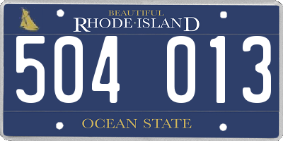 RI license plate 504013