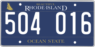 RI license plate 504016