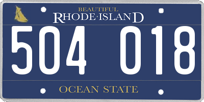 RI license plate 504018